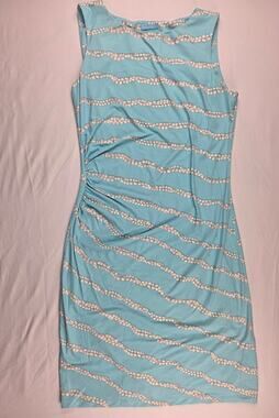 J. McLaughlin Blue Shell Dress Size M